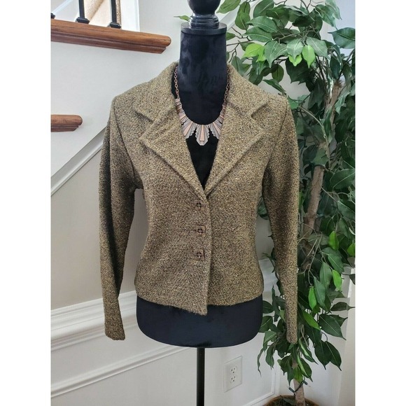 Vintage Beluva Brown LongSleeve Three Buttons Single Breasted Notch Lapel Blazer - Picture 12 of 12